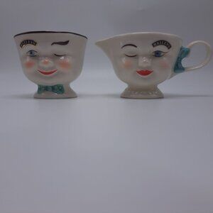 Limited Edition 1996 Baileys Irish Cream Anthropomorphic Wink Cream Sugar Promo